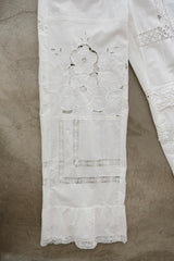 cutwork lace frill pants