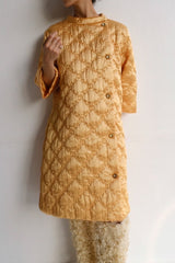 60's yellow gold quilted coat