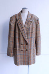 80's check double jacket