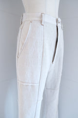 linen patchwork flare pants