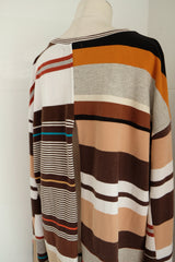 back slit border long t-shirts