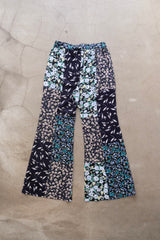 flower rayon flare pants