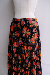 flower print long skirt