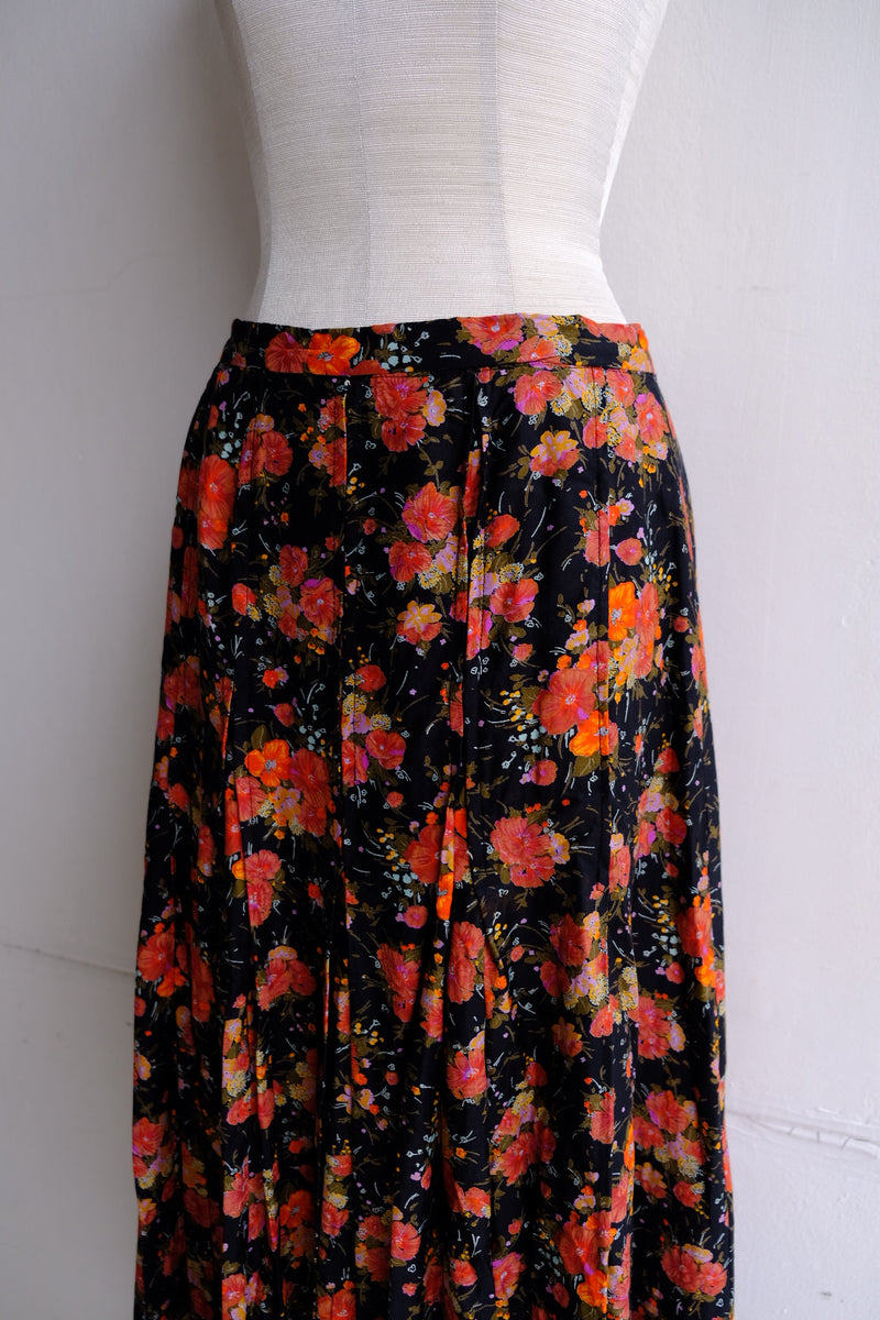 flower print long skirt