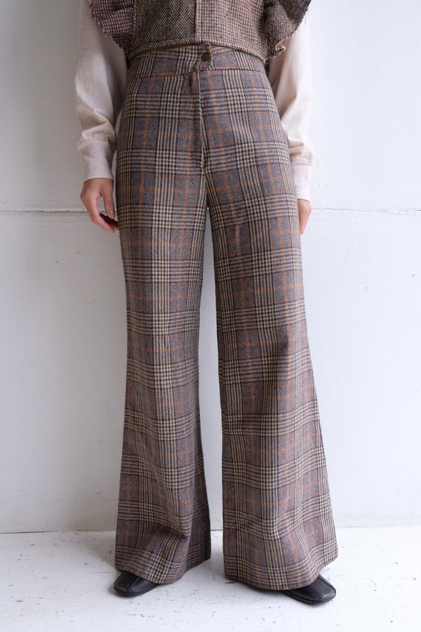 check flare pants