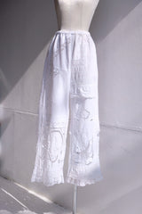 cutwork lace frill pants