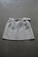 linen wrap mini skirt