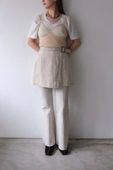 linen wrap mini skirt