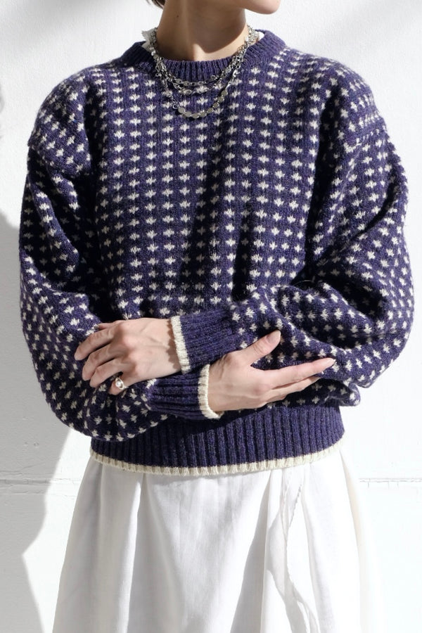 bird's eye knit pullover