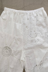 cutwork lace frill half pants