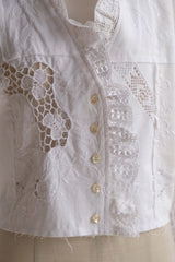 cutwork lace frill cardigan