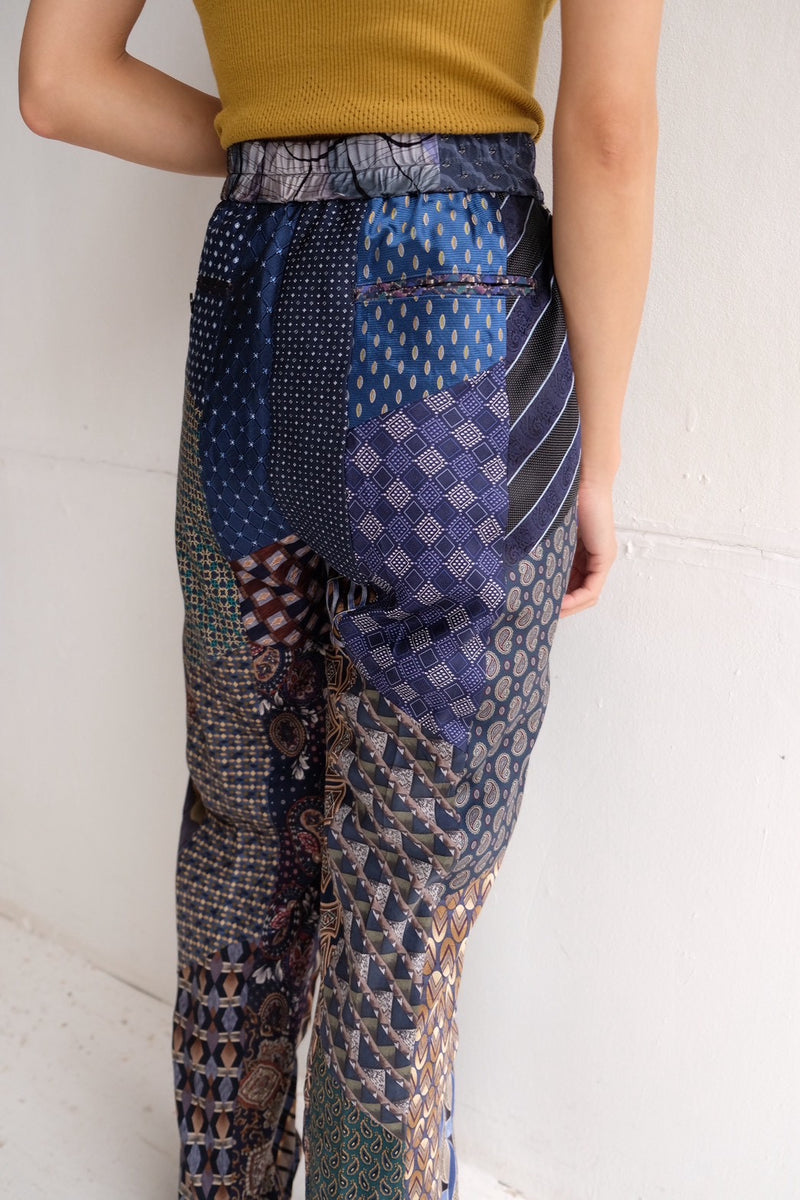 tie patchwork easy pants