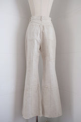 linen patchwork flare pants