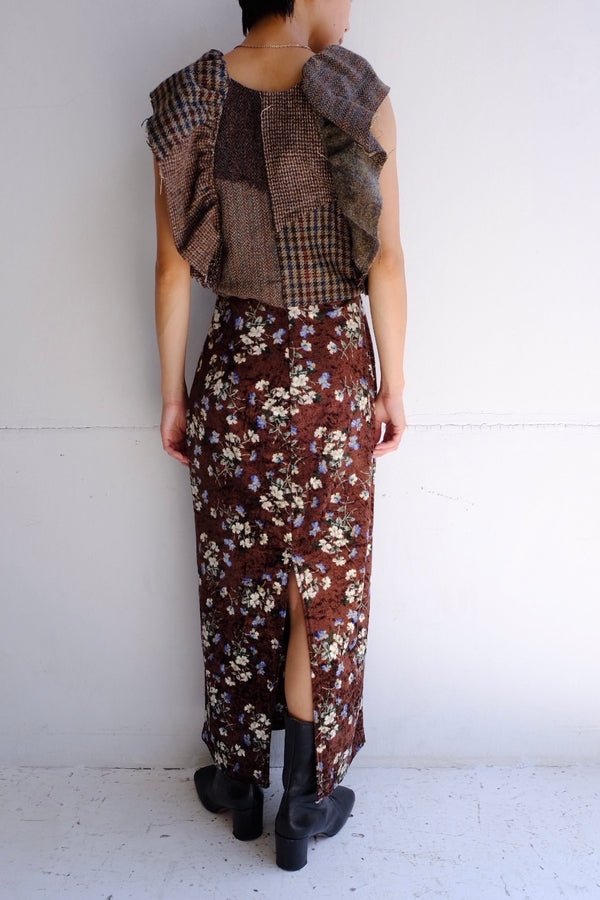 tweed frill backless top