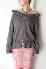 mohair knit cardigan