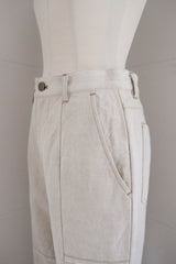 linen patchwork flare pants