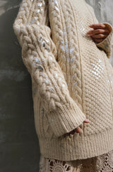 silver foil fisherman  knit