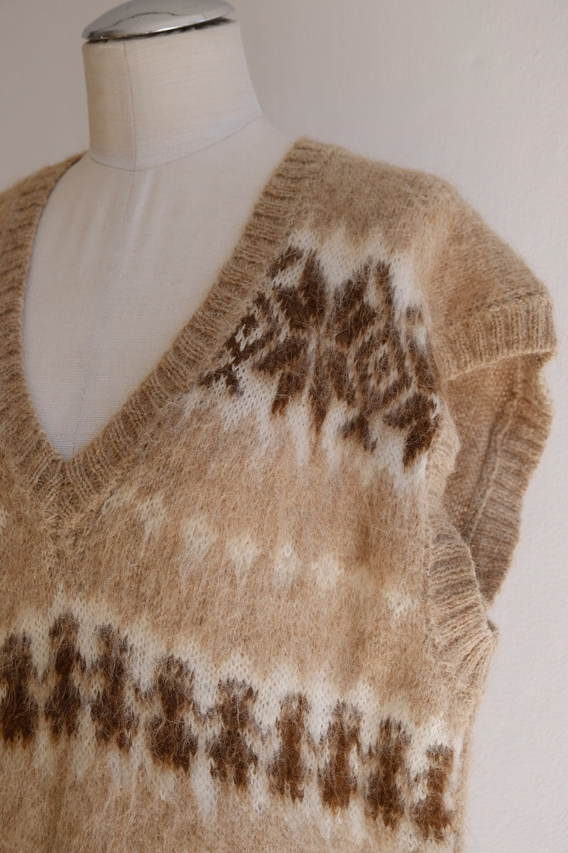 nordic mohair knit vest