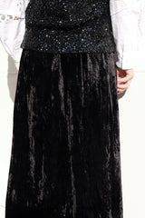 velvet long skirt