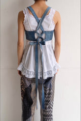 denim ribbon bra top