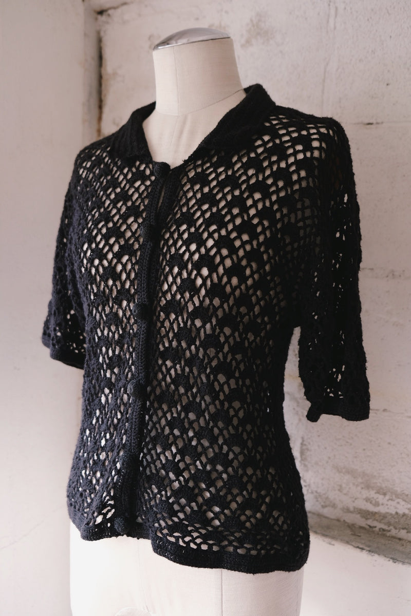 サイズmalion vintage crochet lace shirt