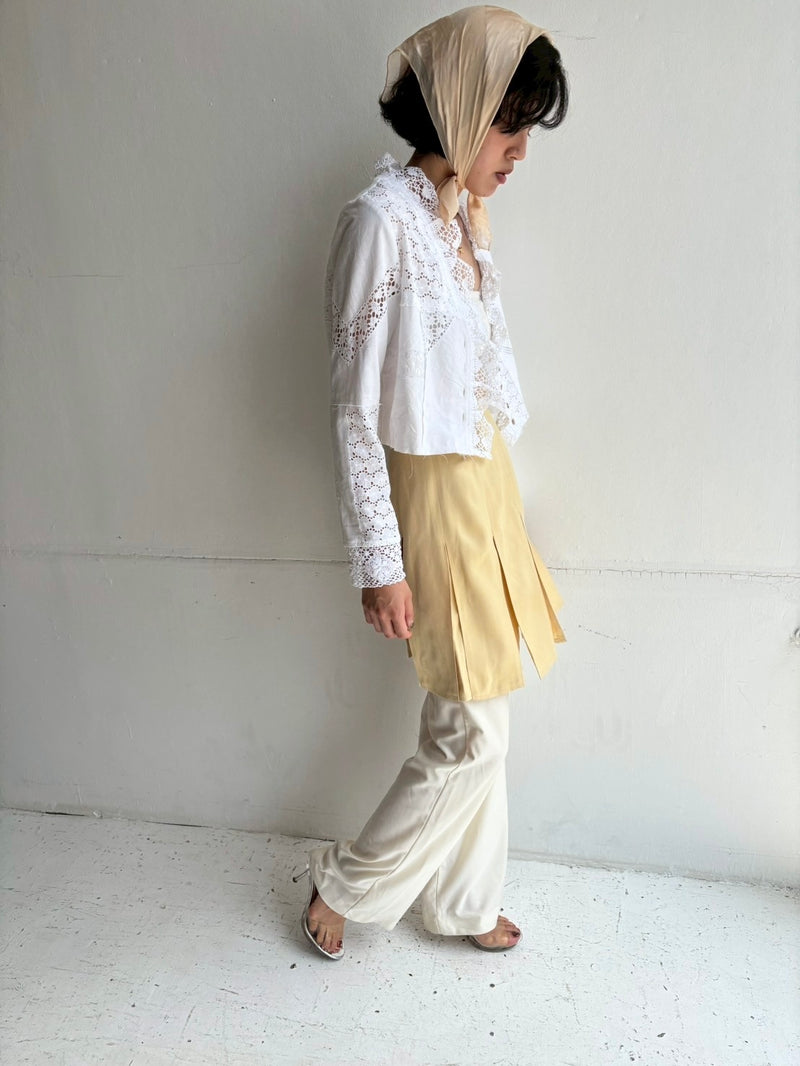 cutwork lace frill cardigan