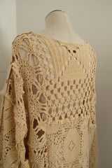 crochet lace long t-shirt
