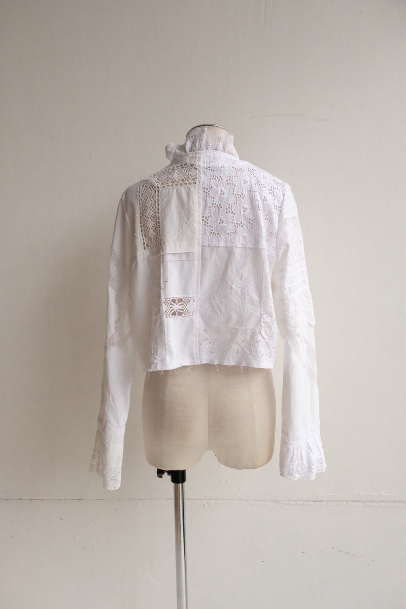 cutwork lace frill cardigan