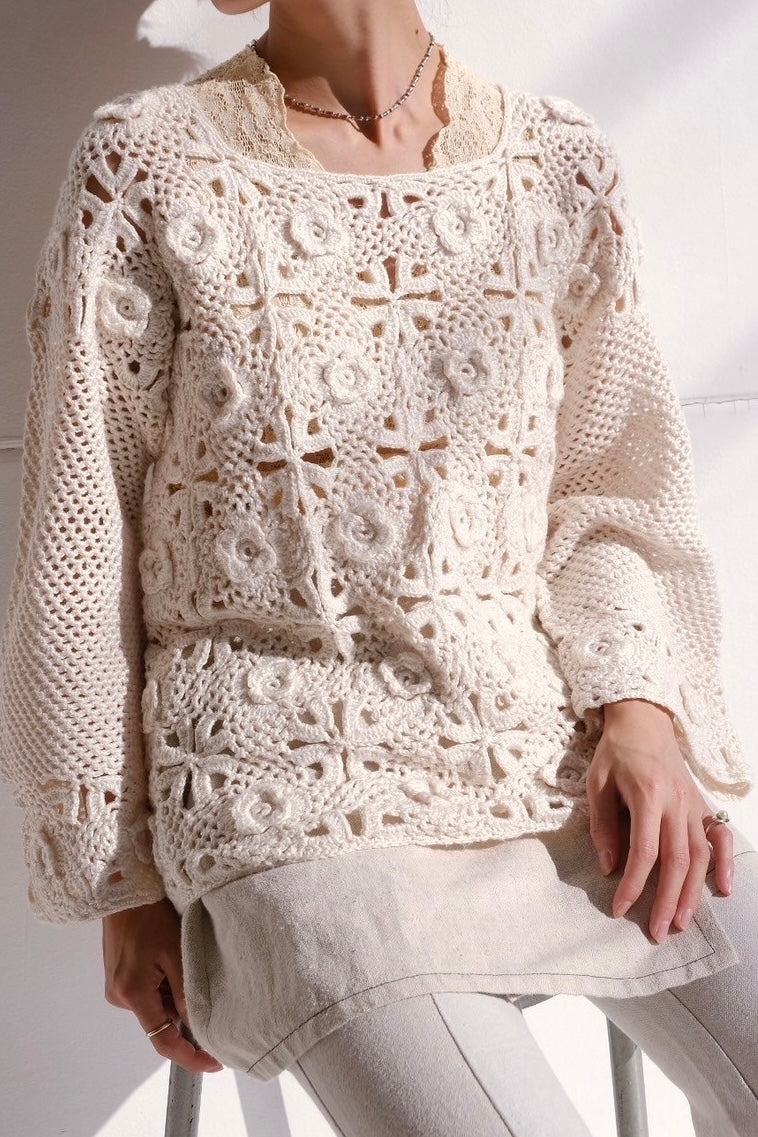 hand crochet knit top