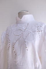 vintage linen cutwork blouse