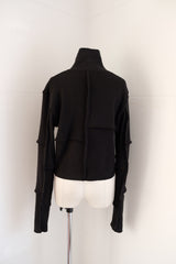 rib zip high neck top