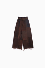 denim tuck wide pants