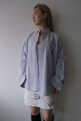 stripe button down long sleeve shirt