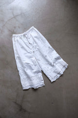 cutwork lace frill half pants