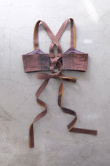 denim ribbon bra top