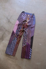 tie patchwork easy pants