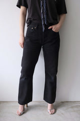 over dye black denim pants