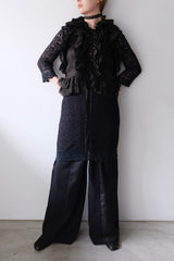 summer suit tuck wide pants