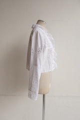 cutwork lace frill cardigan