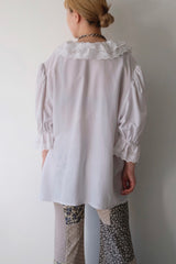 cutwork frill collar blouse