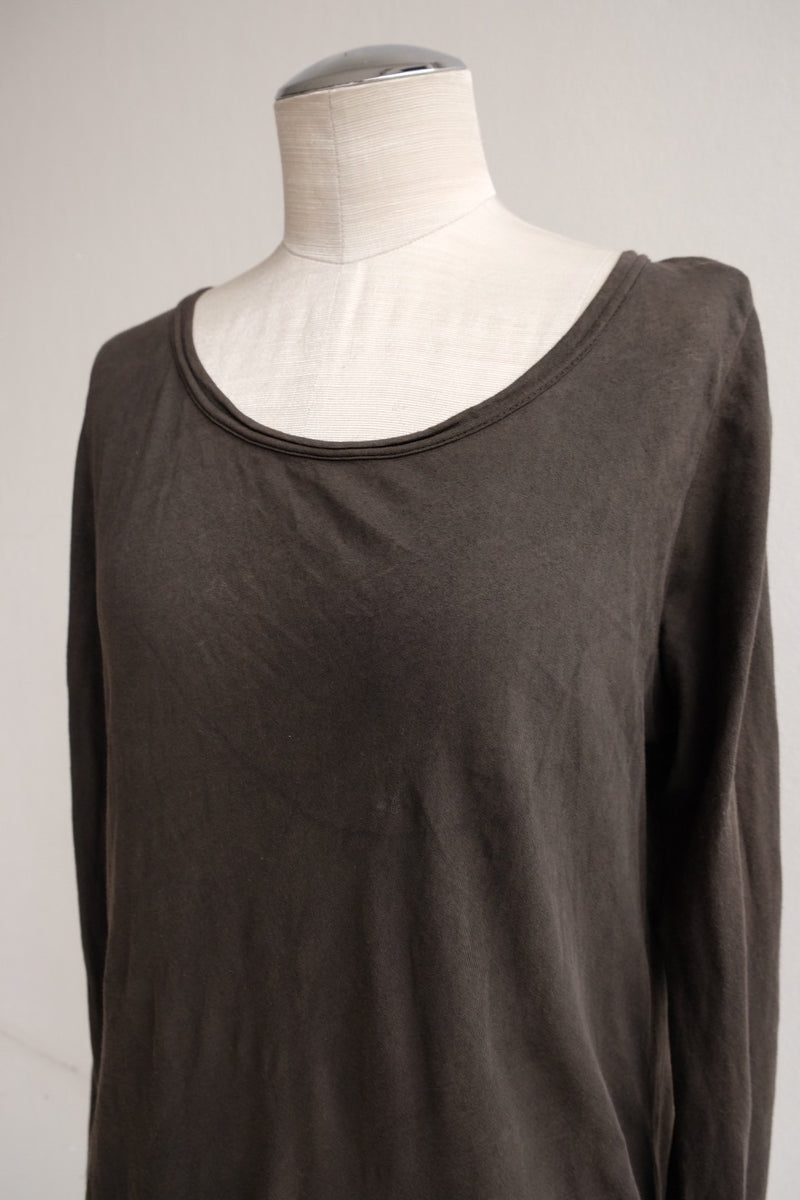 long sleeve back open top