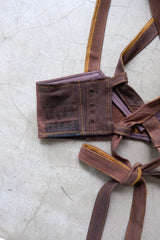 denim ribbon bra top