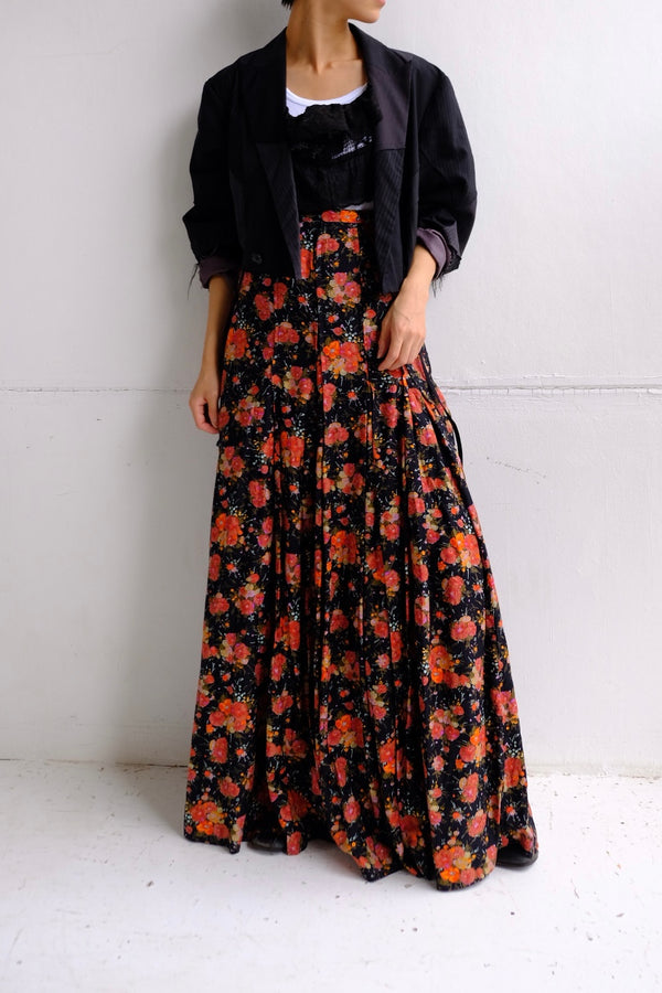 flower print long skirt