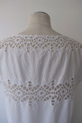 cutwork lace french sleeve tops