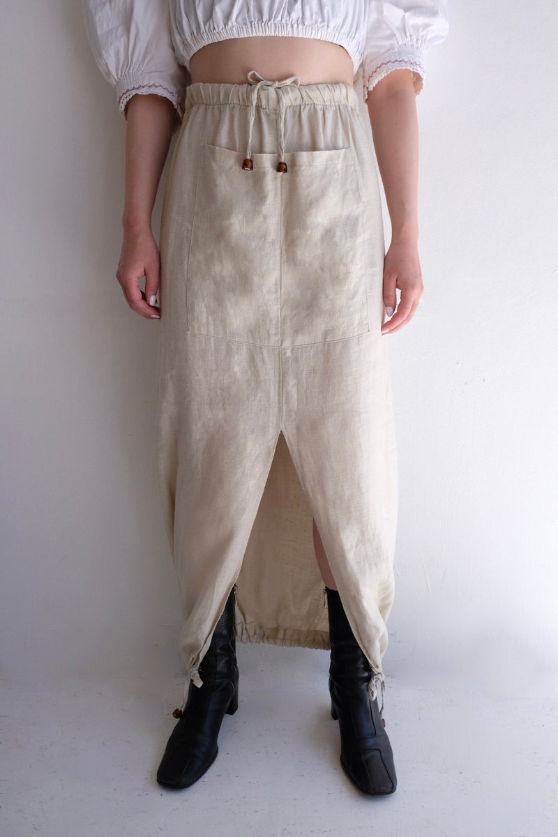 linen long skirt