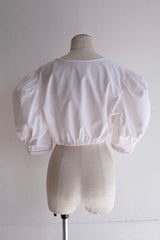 vintage embroidery cropped blouse