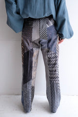 tie patchwork easy pants