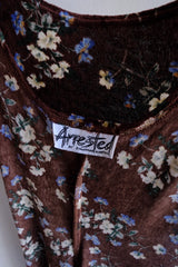 velour flower long dress