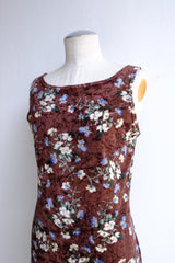 velour flower long dress