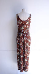 velour flower long dress